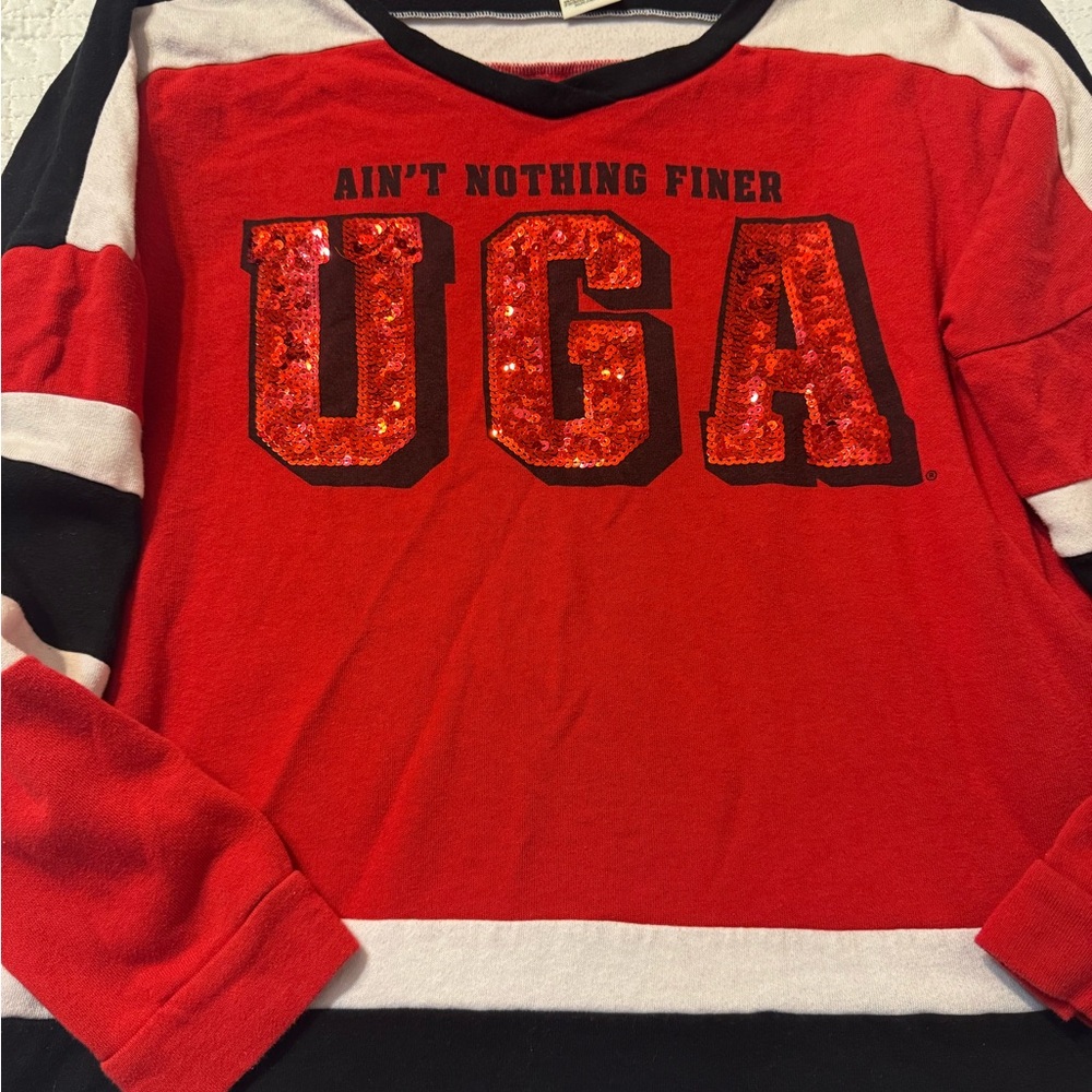 RARE Victoria's Secret PINK with 5th & Ocean sequin UGA sweatshirt